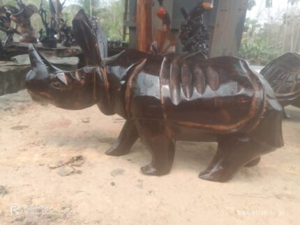 Wooden Assam Rhino 8 inch